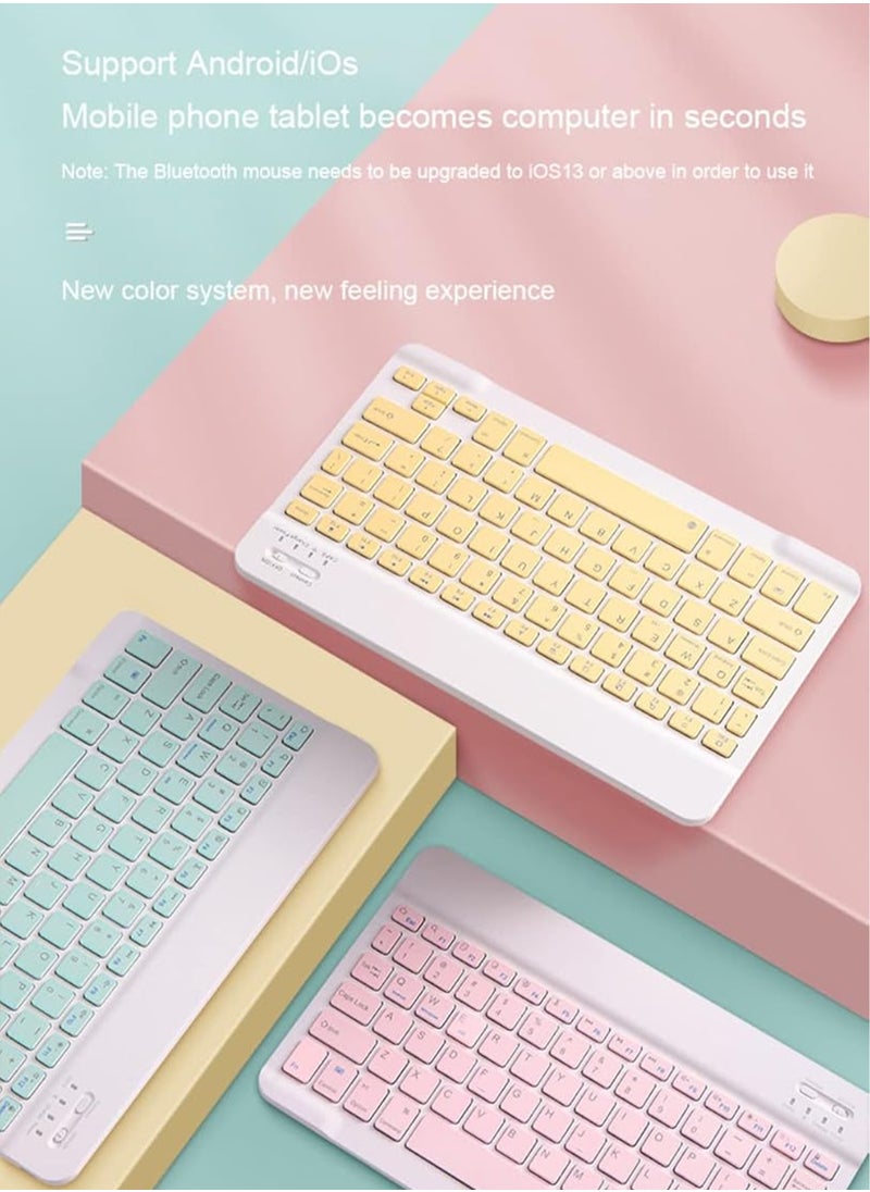 Rechargeable Wireless Keyboard and Mouse Kit Multi-Device Compatible with iOS Android Windows Quiet Scissor Switch Keys Long Battery Life Fast Charging Ideal for Tablets Laptops and Smartphones