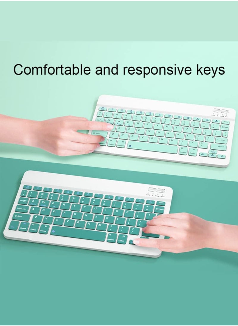 Rechargeable Wireless Keyboard and Mouse Kit Multi-Device Compatible with iOS Android Windows Quiet Scissor Switch Keys Long Battery Life Fast Charging Ideal for Tablets Laptops and Smartphones