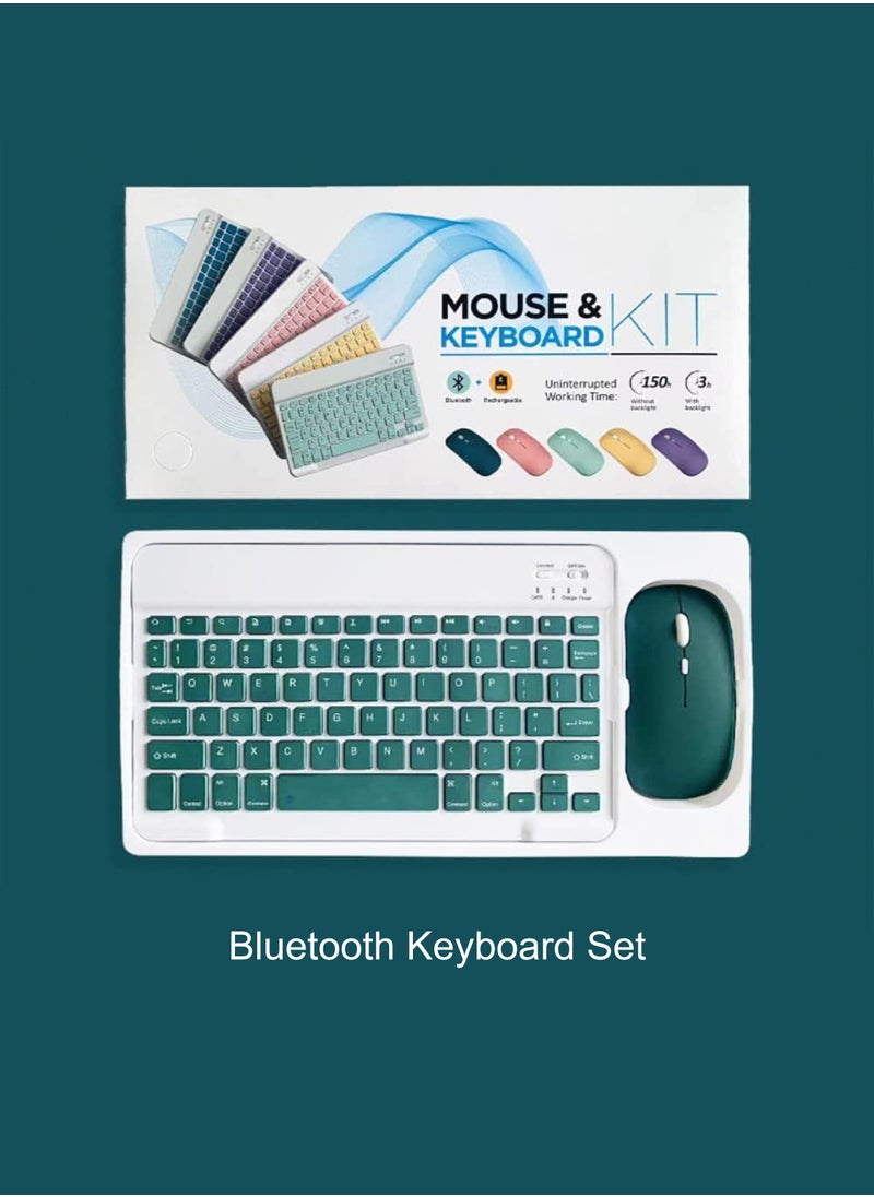 Rechargeable Wireless Keyboard and Mouse Kit Multi-Device Compatible with iOS Android Windows Quiet Scissor Switch Keys Long Battery Life Fast Charging Ideal for Tablets Laptops and Smartphones