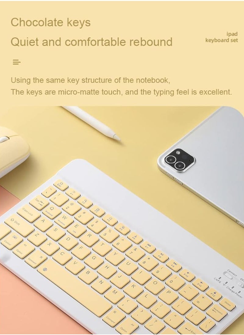 Rechargeable Wireless Keyboard and Mouse Kit Multi-Device Compatible with iOS Android Windows Quiet Scissor Switch Keys Long Battery Life Fast Charging Ideal for Tablets Laptops and Smartphones
