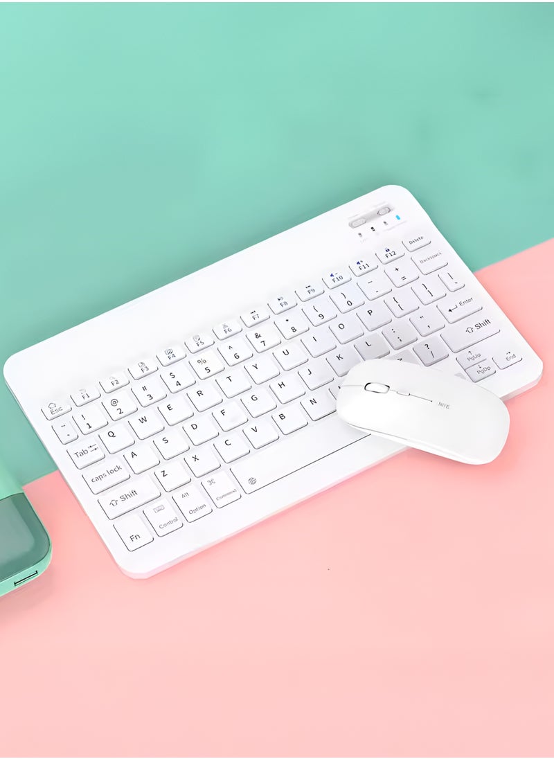 Generic Rechargeable Wireless Keyboard and Mouse Kit Multi-Device Compatible with iOS Android Windows Quiet Scissor Switch Keys Long Battery Life Fast Charging Ideal for Tablets Laptops and Smartphones  - Image 1