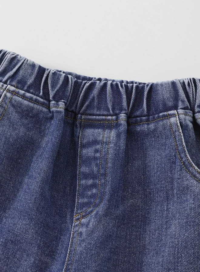Take Two Take Two Girls Elastic Waist Butterfly Patchwork Flared Jeans