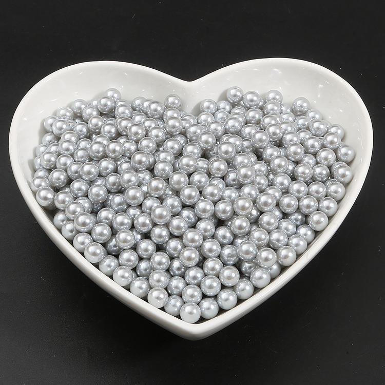No hole imitation pearl creamy-white ABS color decorative pearl clothing accessories loose beads diy handmade jewelry accessories Grey