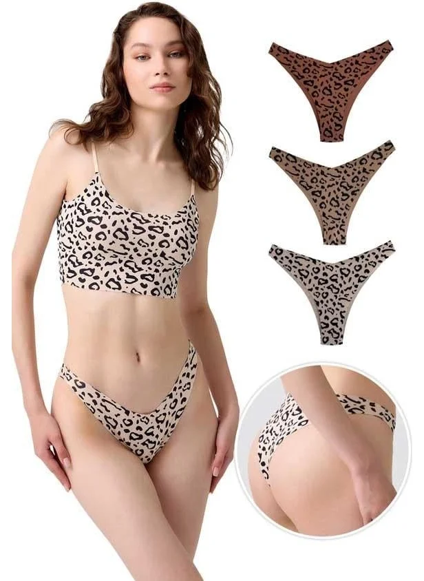 COTTONHILL Basic Patterned Laser Cut Women's Brazilian Panties 3-Pack-2