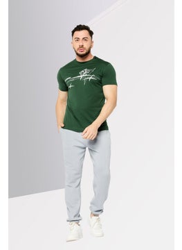 Plein Sport Men Sportswear Fit Short Sleeves Outdoor T-Shirt, Green  - Image 2