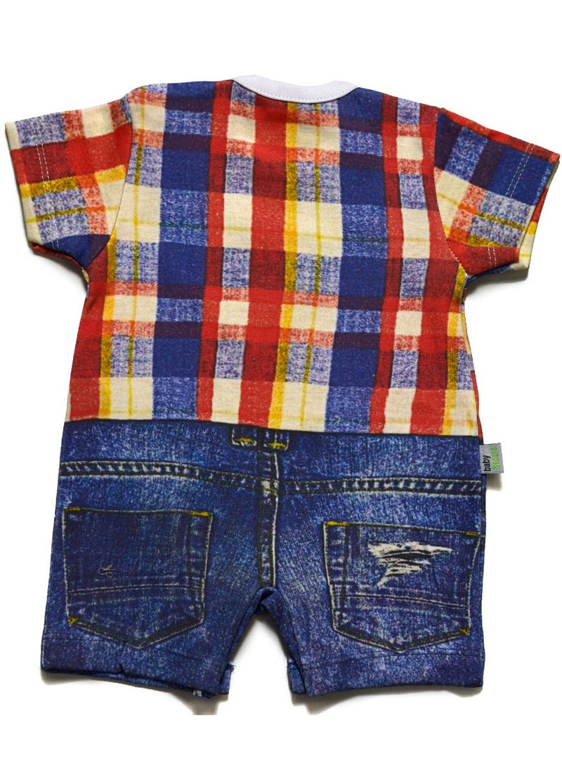 BabyShoora - Baby Boys Playsuit printed T-shirt and Short with matching Hat - Image 1
