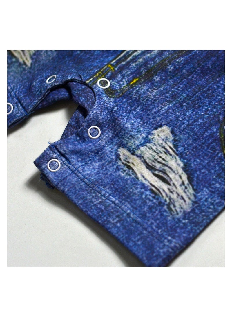 BabyShoora - Baby Boys Playsuit printed T-shirt and Short with matching Hat - Image 1