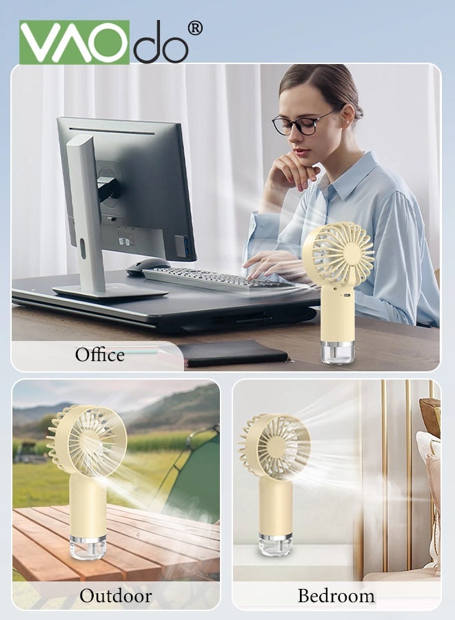 VAOdo Handheld Misting Fan Portable, 3 Adjustable Wind Speeds, 500mAh Rechargeable, Small Personal Water Spray Hand Held Mist Fan, Power Bank for Travel Home Office Men Women Kids  - Image 4