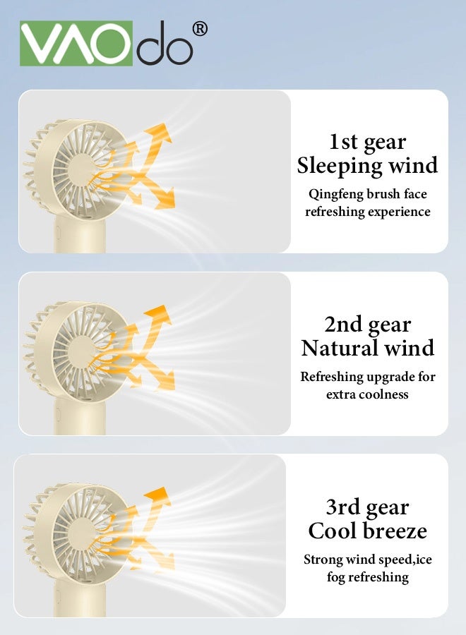 VAOdo Handheld Misting Fan Portable, 3 Adjustable Wind Speeds, 500mAh Rechargeable, Small Personal Water Spray Hand Held Mist Fan, Power Bank for Travel Home Office Men Women Kids  - Image 5