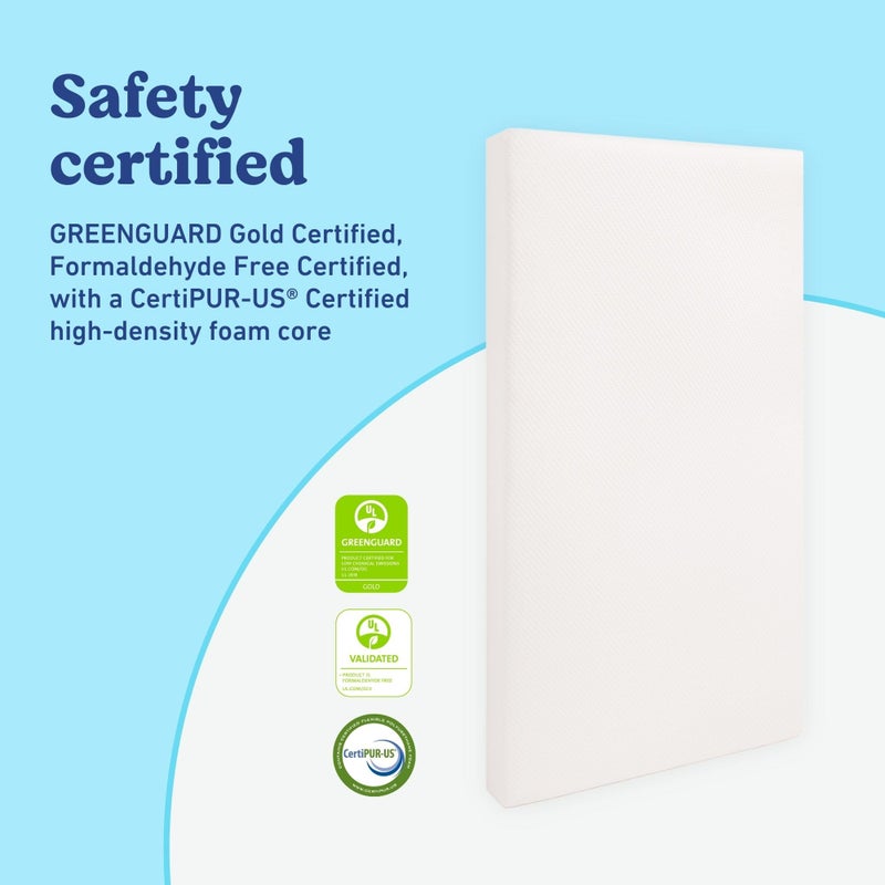 Graco Premium Crib & Toddler Mattress â€“ GREENGUARD Gold Certified, Machine-Washable OEKO-TEX STANDARD 100 Certified Cover with Waterproof Surface, Fits Any Standard Full Size Baby Crib & Toddler Bed - Image 3
