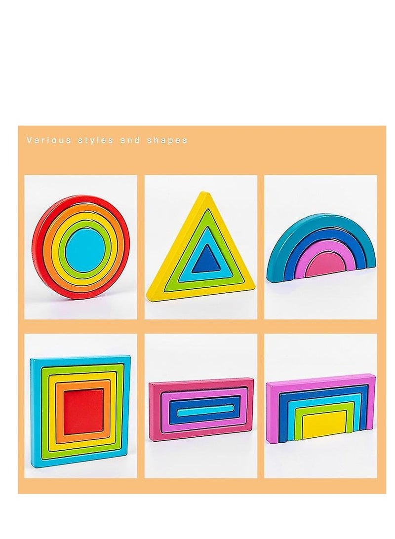 Factory Price كتل بناء هندسية خشبية و 26 قطعة - Image 2