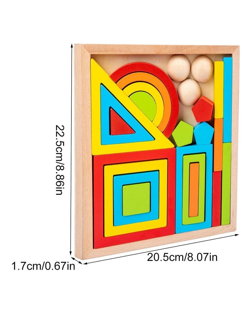 Factory Price كتل بناء هندسية خشبية و 26 قطعة - Image 4