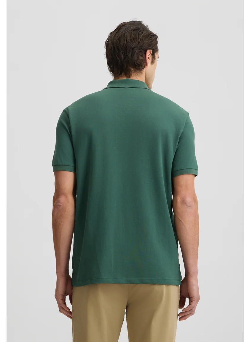ليو جو Dark Green Pique Polo Shirt
