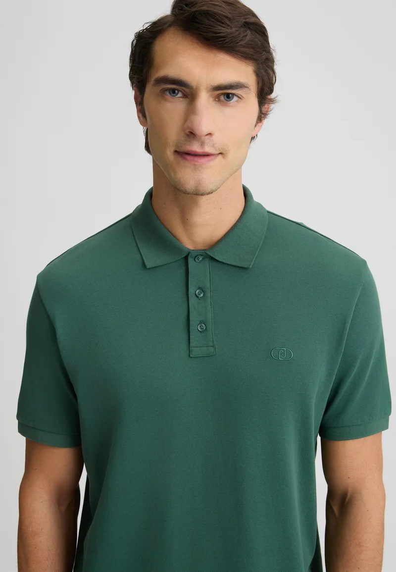 Liu Jo Dark Green Pique Polo Shirt