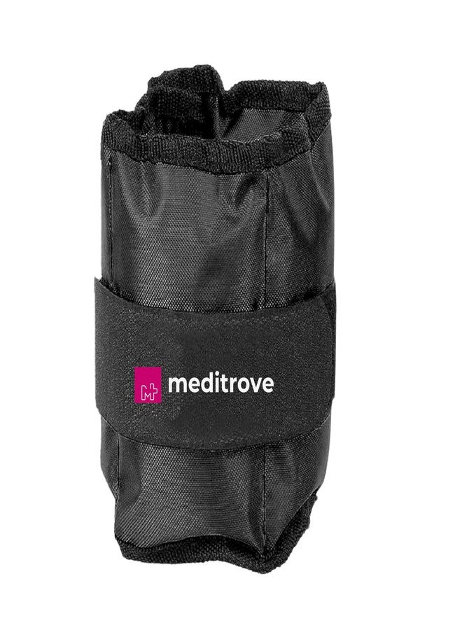 MEDITROVE زوج من أساور ميديتروف | 500 غرام - قطعتان | أربطة قابلة للتعديل للمعصم والكاحل | مثالية للجري، وركوب الدراجات، والتمارين الهوائية، وتقوية العضلات، وتمارين الكارديو، وتمارين الأرداف، وتمارين القرفصاء مع رفع الساق | مناسبة للرجال والنساء | أسود - Image 1