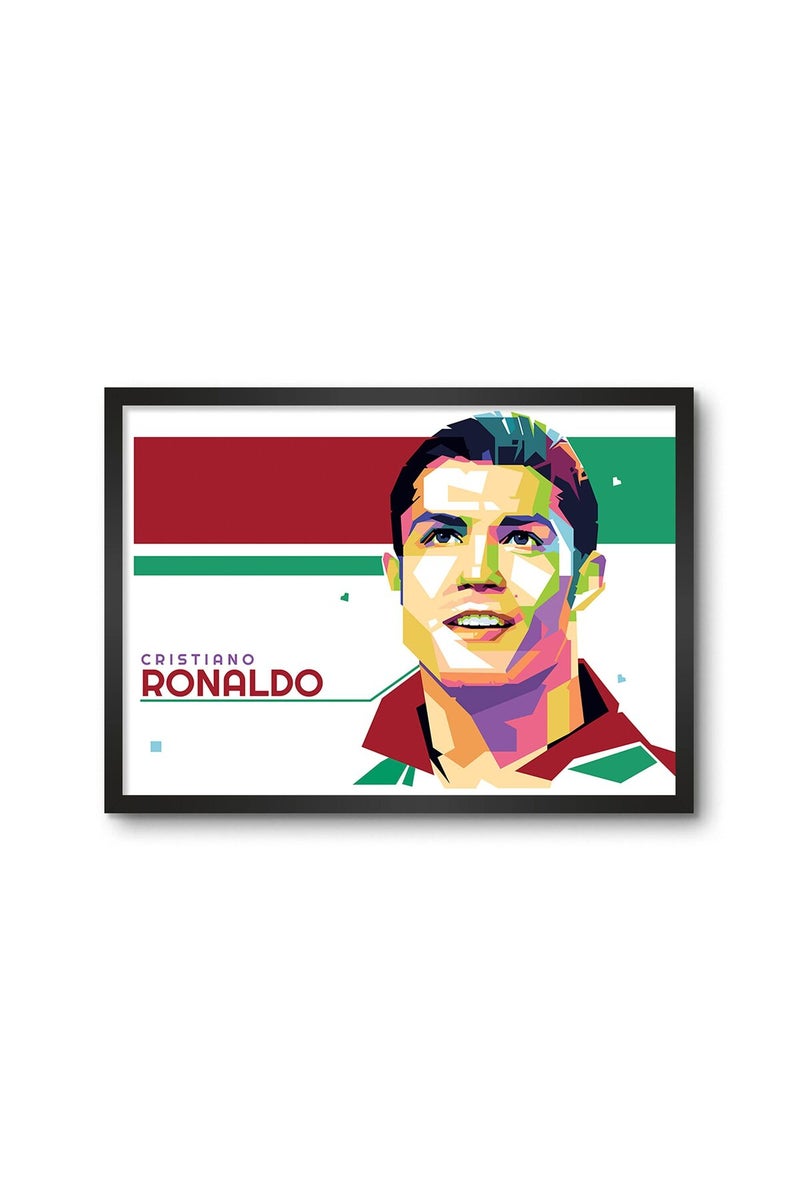 LAMRON Cristiano Ronaldo Vector Art Framed Poster - Image 1
