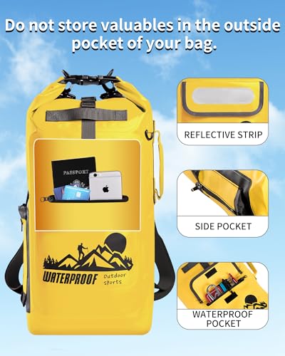 IDRYBAG 30L Waterproof Floating Backpack, Dry Bag for Men, Water Resistant Kayak, Hiking, Camping - Image 4