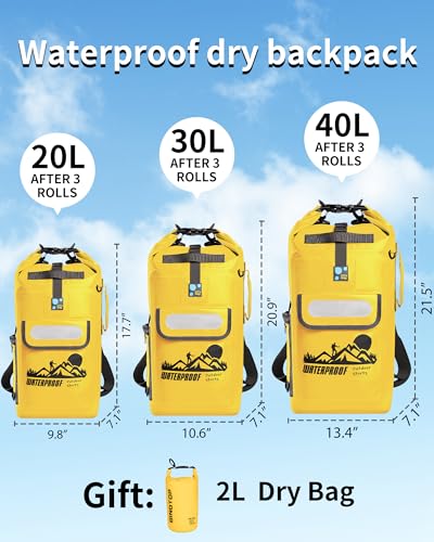 IDRYBAG 30L Waterproof Floating Backpack, Dry Bag for Men, Water Resistant Kayak, Hiking, Camping - Image 5