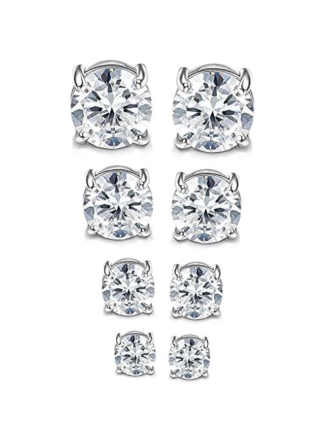 4-7mm Earrings, Suitable For Both Men And Women, Shiny Round Cubic Zirconia Stud Earrings, Suitable For Non-Pierced Ears, Hypoallergenic Stainless Steel Fake Earrings, Not Easy To Fall Off - Image 1