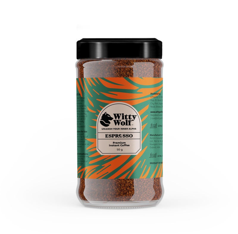 Witty Wolf Premium Mocha & Espresso Instant Flavored Coffee Combo (50gm + 50gm) | Espresso, Latte & Cappuccino | Hot & Cold Coffee (Pack of 2) - Image 3