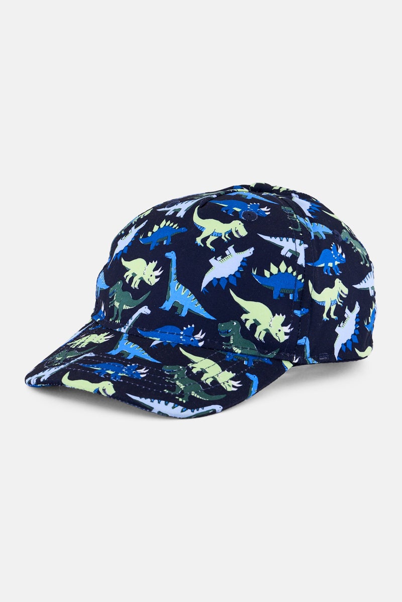 H&M Kids Boy 2  Piece Adjustable Cap, Lime/Navy  - Image 1