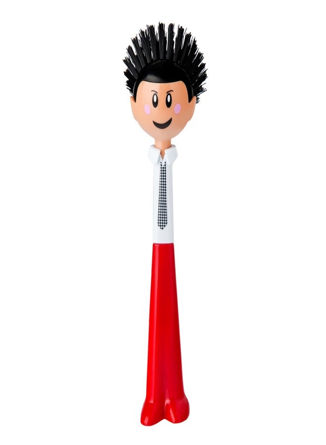 Vigar Dolls Orlando Dish Brush, Dish Brush with Handle that is Ergonomic, Kitchen Brushes for Dishes and Sink Scrub Brush for Cleaning, Red and Black - Image 1