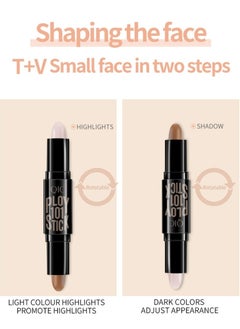 QIC Ploy 101 Stick 2 in 1 Makeup Shading Stick Face Highlighters Sticks Concealer Contour Highlighter Stick Cruelty Free Makeup Double End Face Concealer Contouring Sticks Cream Highlight Contour Stick 02  - Image 4