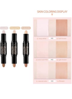 QIC Ploy 101 Stick 2 in 1 Makeup Shading Stick Face Highlighters Sticks Concealer Contour Highlighter Stick Cruelty Free Makeup Double End Face Concealer Contouring Sticks Cream Highlight Contour Stick 02  - Image 5
