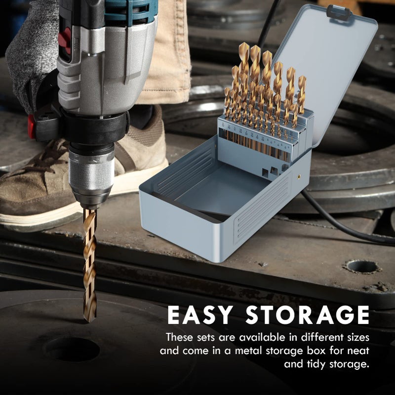Macxcoip Cobalt Drill Bit Set  29Pcs M35 High Speed Steel Bits For Hardened Metals  Stainless Steel  Cast Iron And Wooden Plastics  With Metal Index Storage Box  1/16""-1/2"" - Image 4