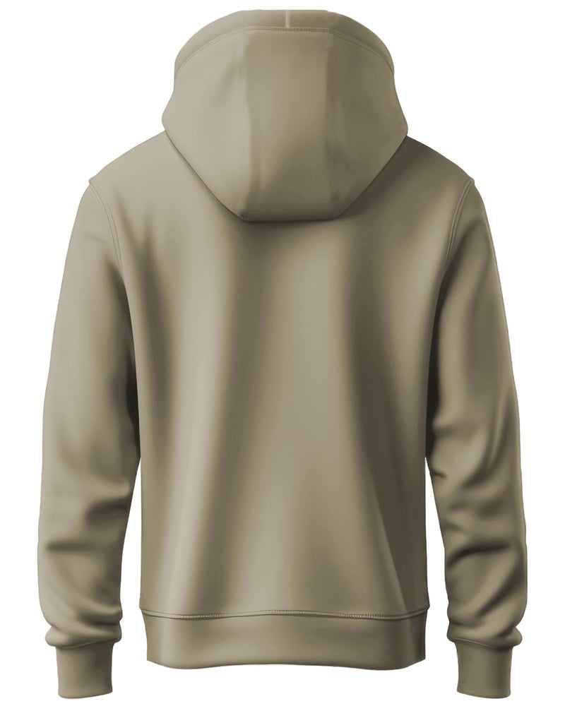 ADRO Men's Cotton Blend Neck Hooded Sweatshirt (H24-NEW-BE_Beige - Image 2