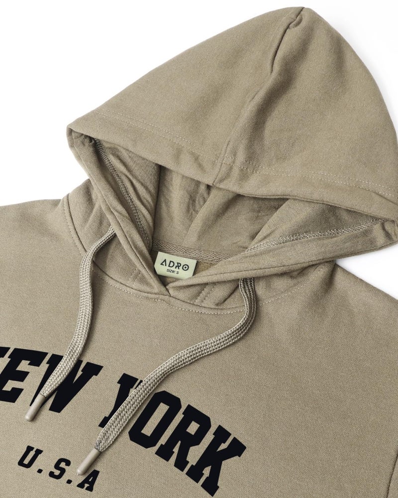 ADRO Men's Cotton Blend Neck Hooded Sweatshirt (H24-NEW-BE_Beige - Image 5