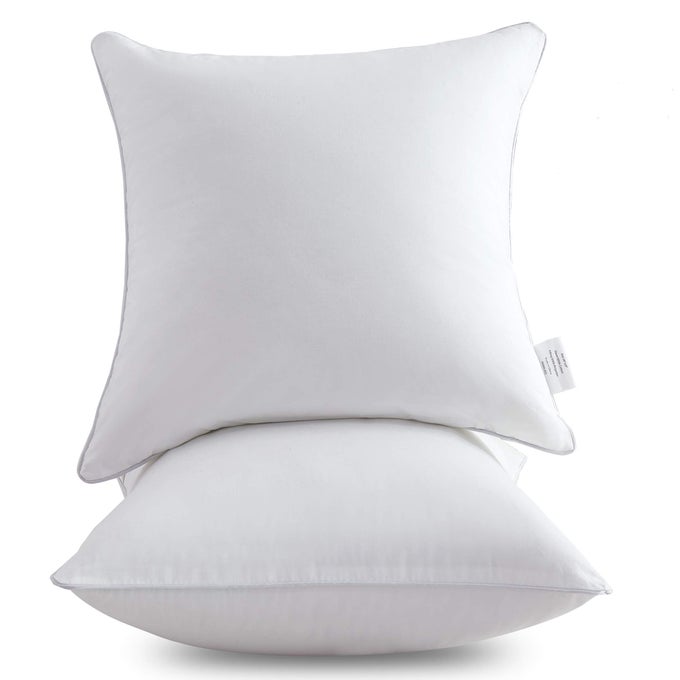 18 X 18 PILLOW INSERTS SET OF 2 THROW PILLOW INSERTS WITH 100 COTTON COVER 18 INCH SQUARE INTERIOR SOFA PILLOW INSERTS DECORATIVE PILLOW INSERT PAIR WHITE COUCH PILLOW
