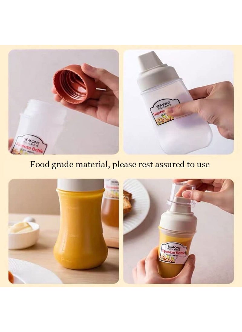 TOPHAVEN TOPHAVEN Porous Squeeze Bottle Condiment Bottles Hot Sauce Dispenser Refillable Five Hole Container with Lid Squirt Bottle Sauce Dispenser Ketchup Bottle, Multipurpose Kitchen Tools Pack of 3  - Image 2