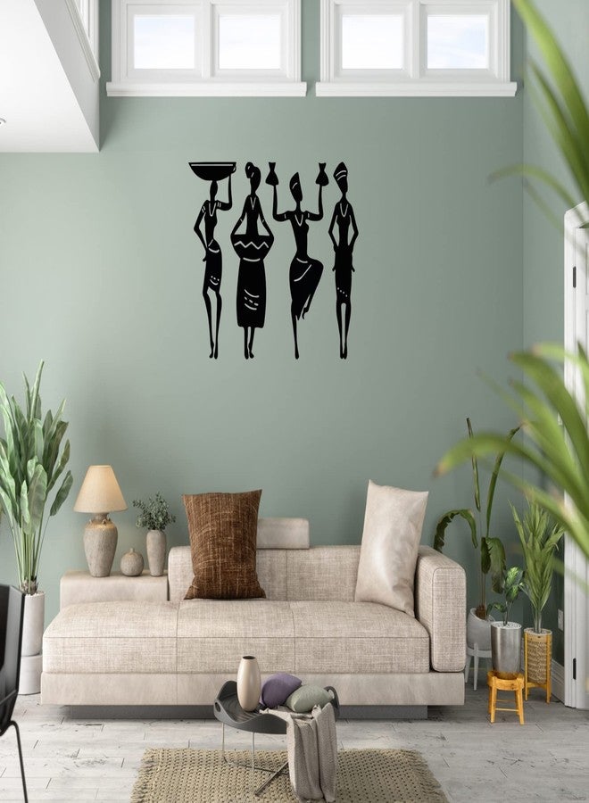 ART PLUS STORE مجموعة من 4 قطع من الخشب المصنّع من شركة Art Plus Store، تمثل رجلاً وامرأة أفريقيين يرقصان، مصنوعة من خشب MDF بسماكة 4 مم، لتزيين الجدران (12 بوصة × 3 بوصات، 4 قطع). - Image 5