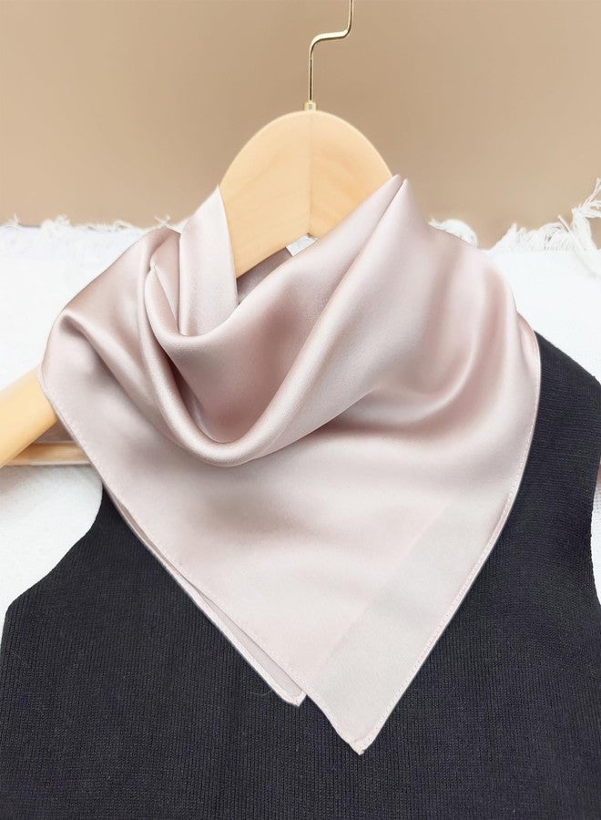 Aufeel 100% Pure Mulberry Silk Square Scarf for Hair-27''x27''- Women Silk Neckerchief Head Wrap Scarf, Pink Purple, M - Image 3