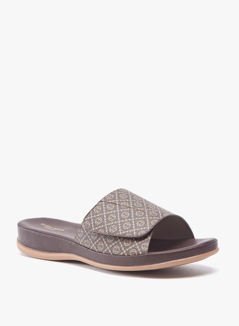 فلورا بيلا من شو إكسبرس Women All-Over Monogram Print Slide Sandals