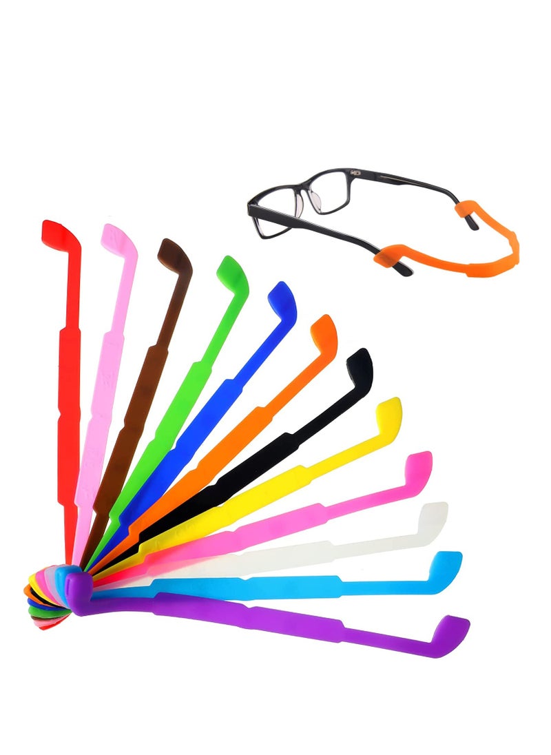 KASTWAVE Silicone Glasses Straps Anti-Slip Kids Sports Eyeglasses Sunglasses Strap Band Holder Soft Elastic Eyewear Retainers for Men Women Eye Protection 12 Pcs  - Image 1