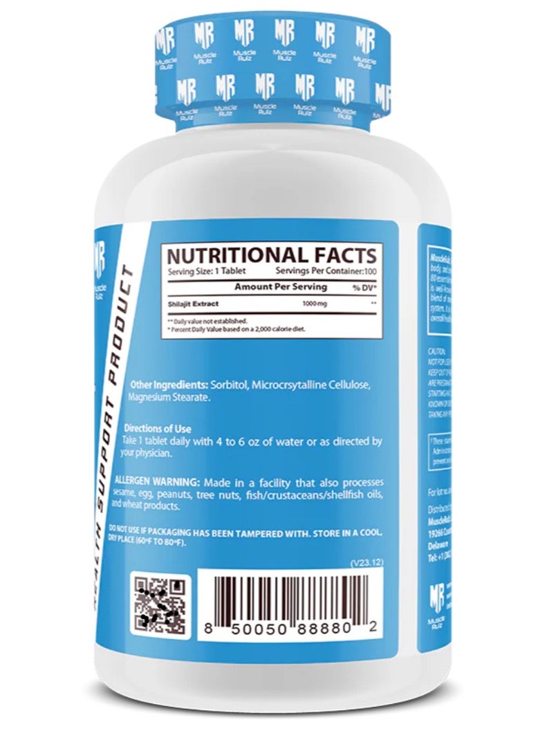 Muscle Rulz SHILAJIT 1000MG 100 Tablets  - Image 2
