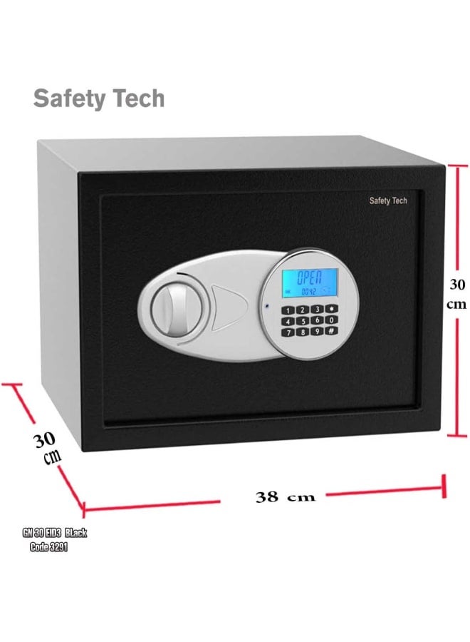 Safety Tech Digital Personal Safe with Early Warning + 2 PIN Codes + 2 Emergency Keys, 30 x 38 x 30 cm EID3 - by Safety Tech for Homes and Offices - Image 2