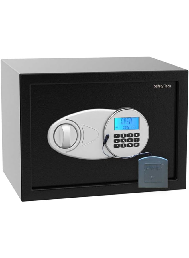 Safety Tech Digital Personal Safe with Early Warning + 2 PIN Codes + 2 Emergency Keys, 30 x 38 x 30 cm EID3 - by Safety Tech for Homes and Offices - Image 1