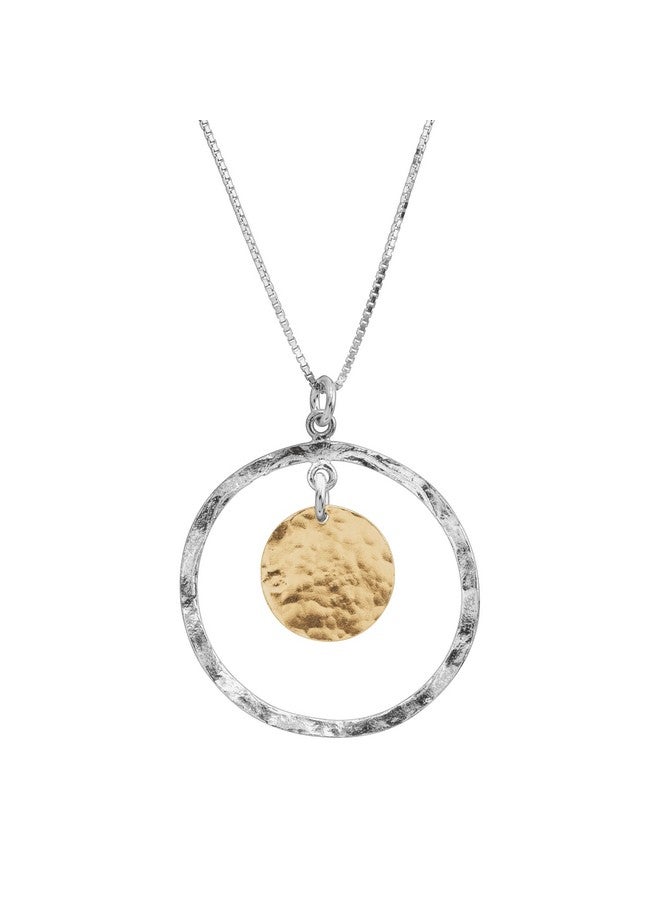 Silpada 'Marbella' Two-Tone Disc Pendant Necklace In Sterling Silver With Gold-Plating, 18" + 2" - Image 1