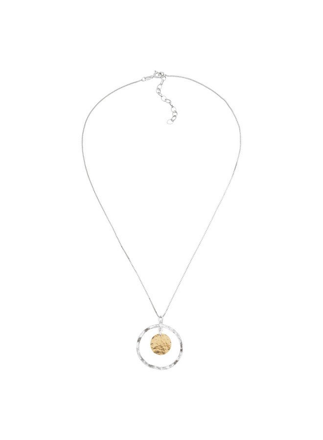 Silpada 'Marbella' Two-Tone Disc Pendant Necklace In Sterling Silver With Gold-Plating, 18" + 2" - Image 4