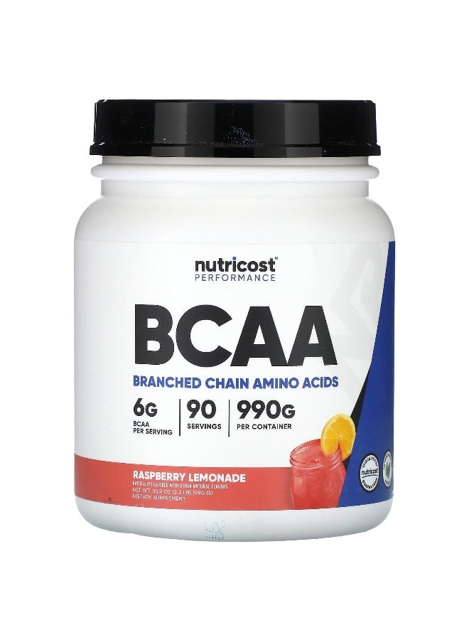 Nutricost, Performance, BCAA, Raspberry Lemonade, 2.2 lb (990 g) (Packaging may vary) - Image 1