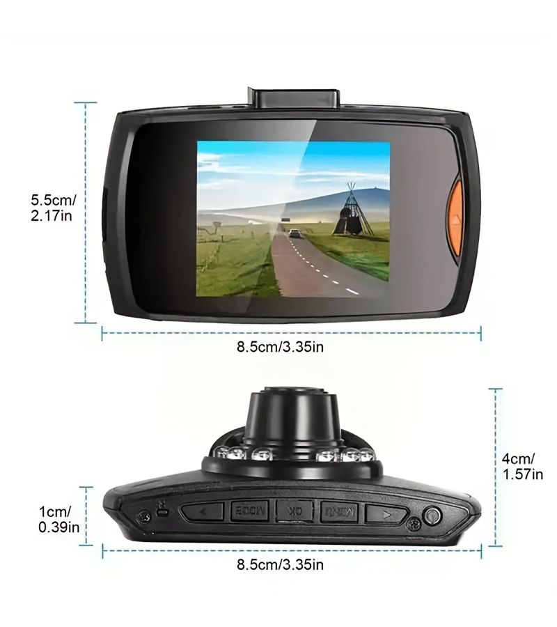 Obsidian Black Car Dash Cam كاميرا داش كام للسيارة باللون الأسود، عدسة عالية الوضوح 1080 بي HD، رؤية ليلية تعمل بالأشعة تحت الحمراء، كشف الحركة - Image 4