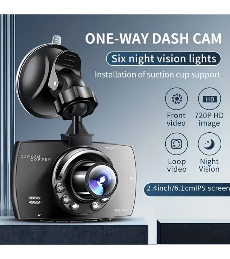 Obsidian Black Car Dash Cam كاميرا داش كام للسيارة باللون الأسود، عدسة عالية الوضوح 1080 بي HD، رؤية ليلية تعمل بالأشعة تحت الحمراء، كشف الحركة - Image 5
