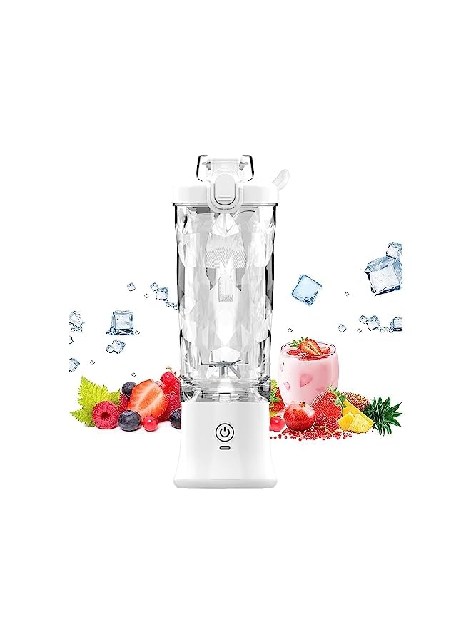 IAF Portable Blender, Personal Size Hand Blender, Electric Juicer Blender（Usb Rechargeable), 6 Stainless Steel Blades Mini Travel Blender Smoothie Maker, Fruit And Milk Shakes - 600Ml - Image 2