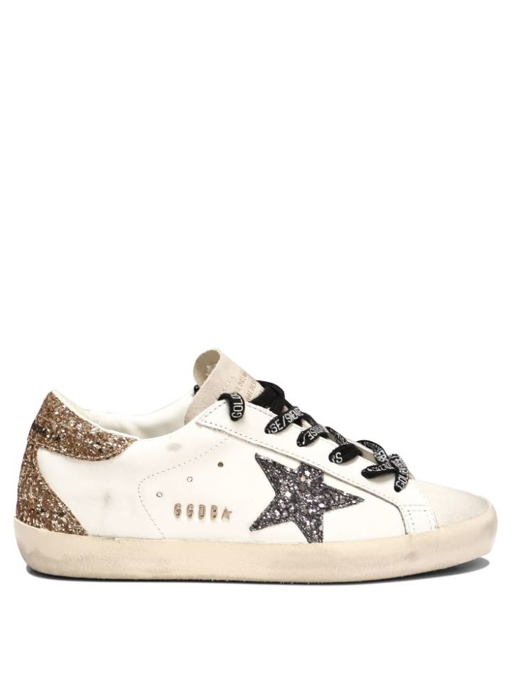 Golden Goose Women's Super-Star Distressed Glitter Sneakers - Image 1