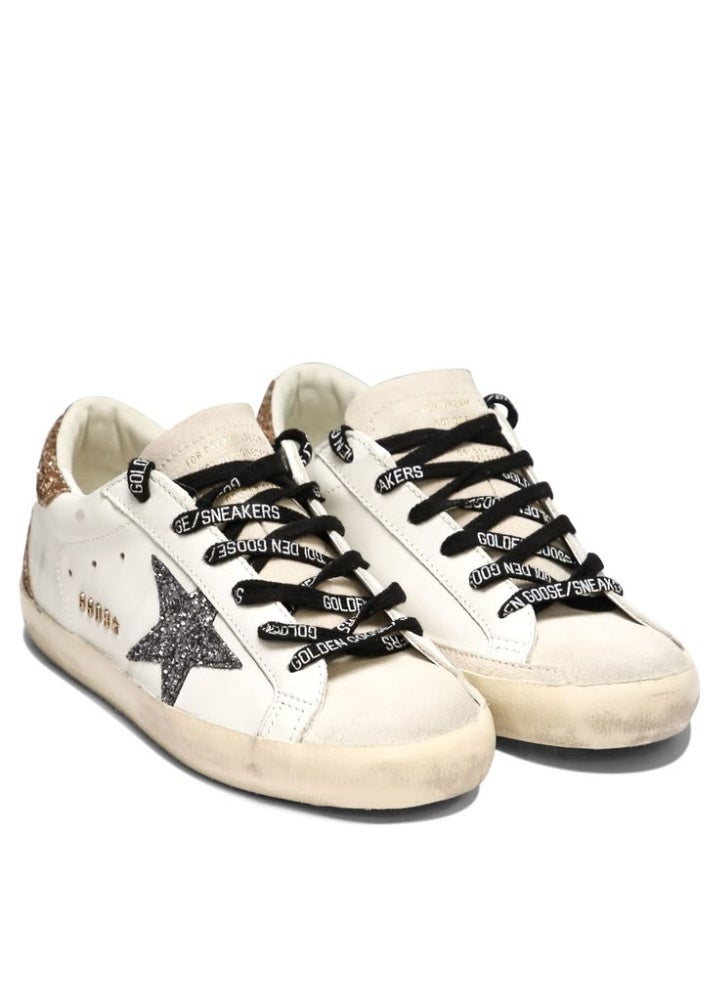 Golden Goose Women's Super-Star Distressed Glitter Sneakers - Image 3