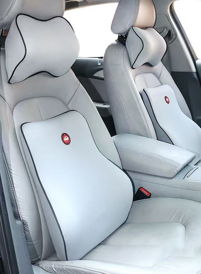 Car Headrest and Lumbar Support Cushion，Memory Foam Headrest Neck Support Cushion，Carseat Back Support Pillow ,Skin Friendly and Breathable, Sturdy and Durable，Relieve Back Sciatica Tailbone Pain，fo - Image 1