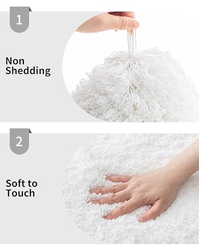 Disolla White Bathroom Rugs 24x36 Non Slip Fluffy Bath Mat for Bathroom Floor Washable Plush Luxury Bath Rug for Tub Soft Shaggy Absorbent Shower Sink Mat - Image 4